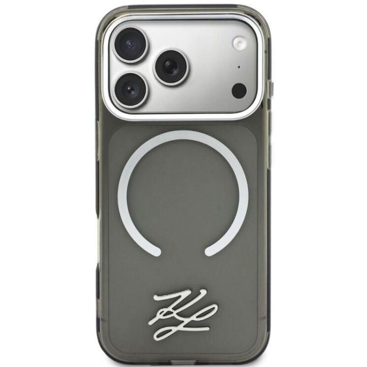 Защитный чехол Karl Lagerfeld IML KL Script Logo MagSafe для iPhone 17 Pro (KLHMP17L5HSKMEDK) - Black: фото 3 из 8