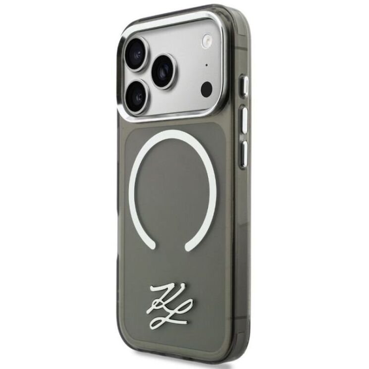 Защитный чехол Karl Lagerfeld IML KL Script Logo MagSafe для iPhone 17 Pro (KLHMP17L5HSKMEDK) - Black: фото 2 из 8