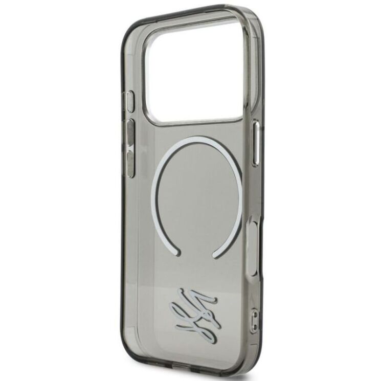 Защитный чехол Karl Lagerfeld IML KL Script Logo MagSafe для iPhone 17 Pro (KLHMP17L5HSKMEDK) - Black: фото 7 из 8