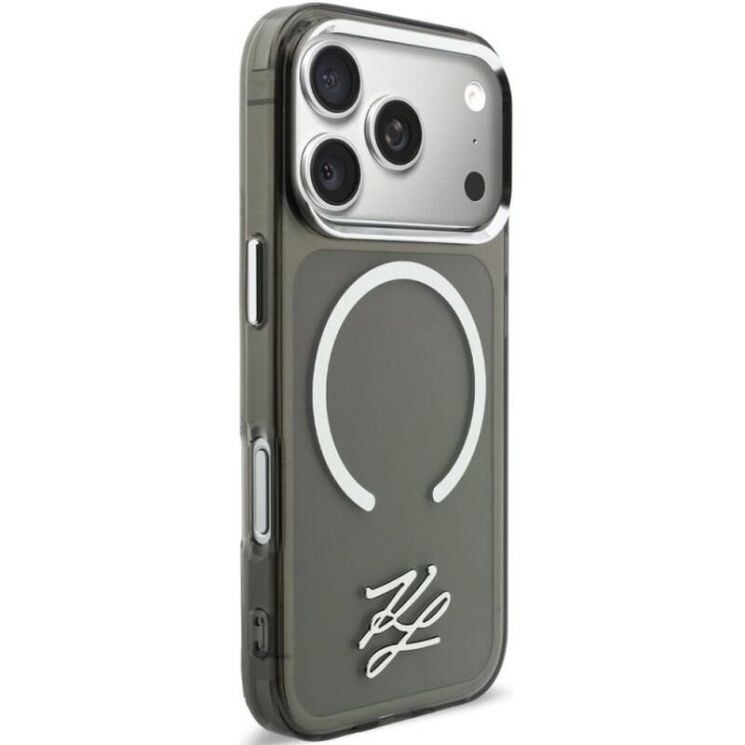 Защитный чехол Karl Lagerfeld IML KL Script Logo MagSafe для iPhone 17 Pro (KLHMP17L5HSKMEDK) - Black: фото 4 из 8