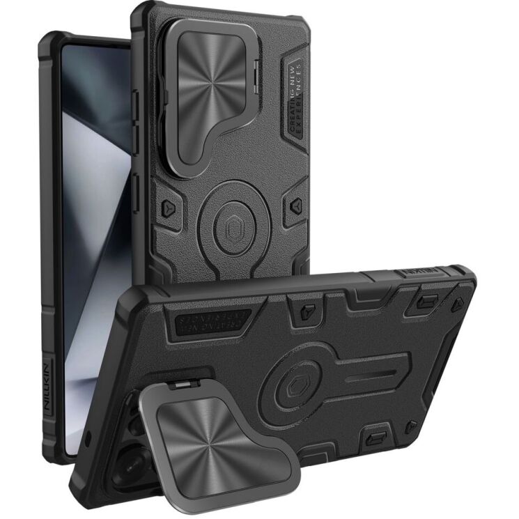 Защитный чехол NILLKIN CamShield Armor Prop Magnetic Case для Samsung Galaxy S25 Ultra (S938) - Black: фото 1 из 19
