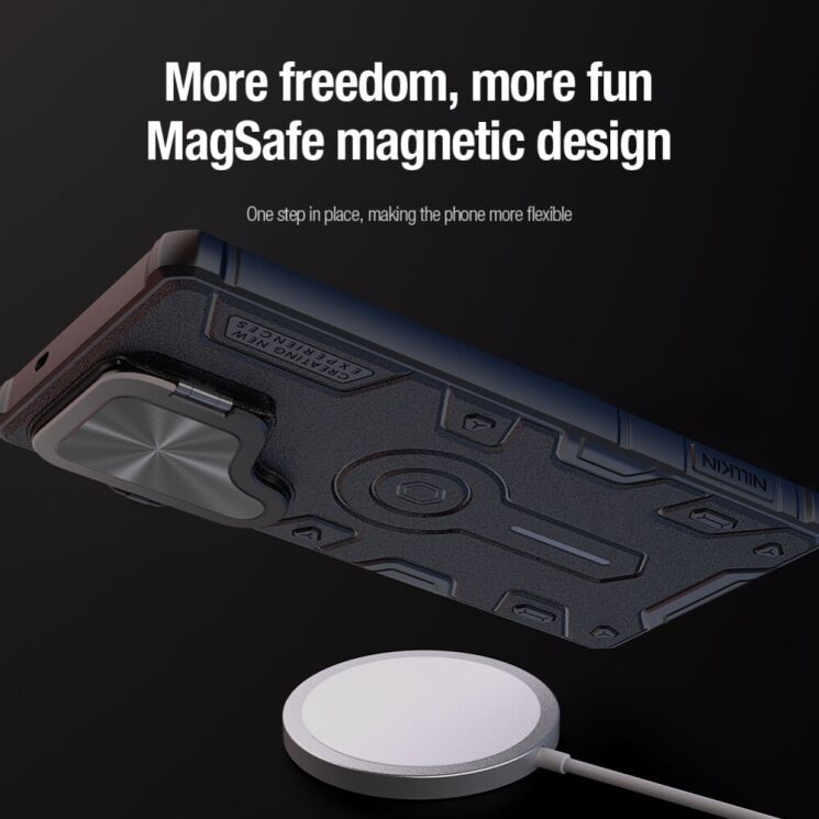 Защитный чехол NILLKIN CamShield Armor Prop Magnetic Case для Samsung Galaxy S25 Ultra (S938) - Black: фото 15 из 19