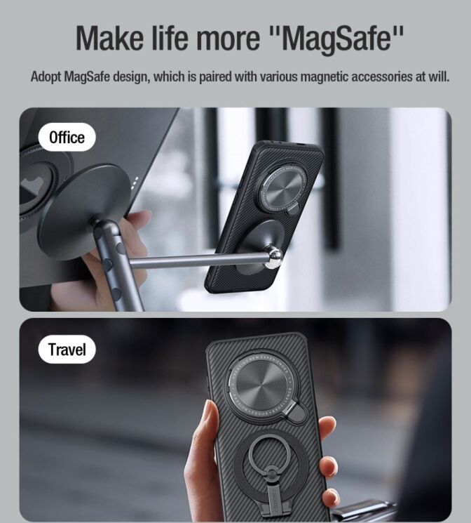 Захисний чохол NILLKIN CamShield Prop Magnetic для Honor Magic 7 Pro - Black: фото 10 з 19