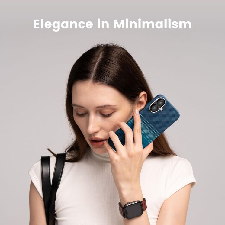 Защитный чехол Pitaka Tactile Woven Case для Apple iPhone 16 (KI1601M) - Moonrise: фото 7 из 11