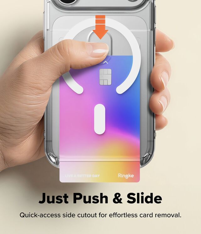 Защитный чехол Ringke Fusion Card Magnetic для iPhone 17 Pro (8800328818682) - Clear: фото 9 из 19