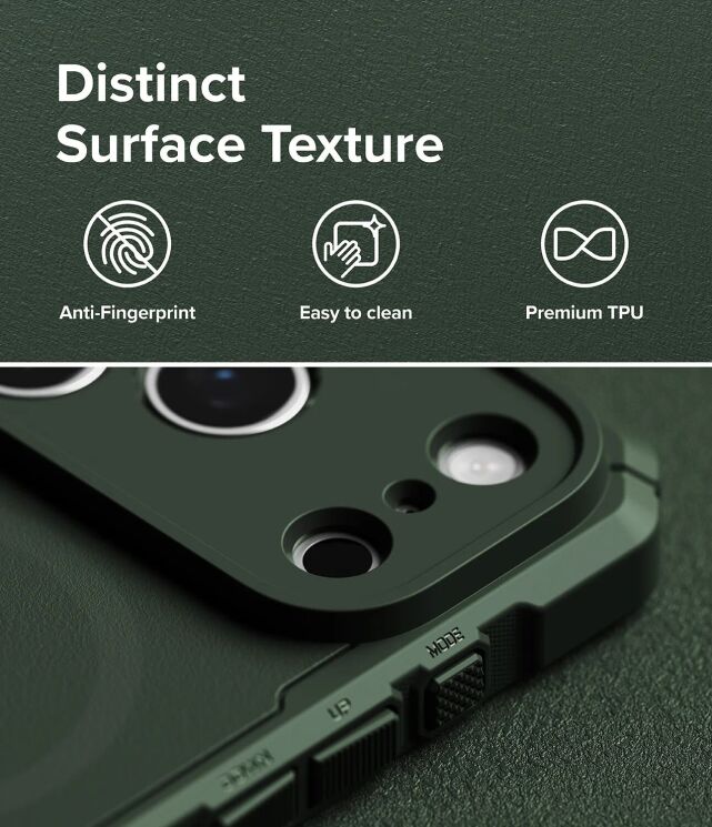 Защитный чехол Ringke Rugged Gear Magnetic для iPhone 18 Pro (8800380463325) - Dark Green (423775DG) Защитный чехол Ringke Rugged Gear Magnetic для iPhone 18 Pro (8800380463325) - Dark Green: фото 8 из 16