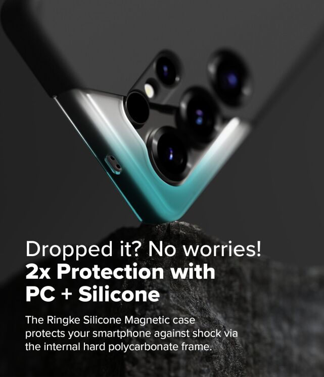 Защитный чехол Ringke Silicone Magnetic для Samsung Galaxy S25 Ultra (S938) 8800274969278 - Black: фото 7 из 14
