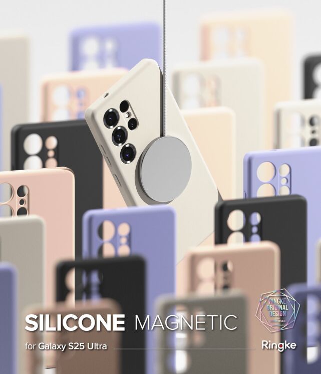 Защитный чехол Ringke Silicone Magnetic для Samsung Galaxy S25 Ultra (S938) 8800274969278 - Black: фото 2 из 14