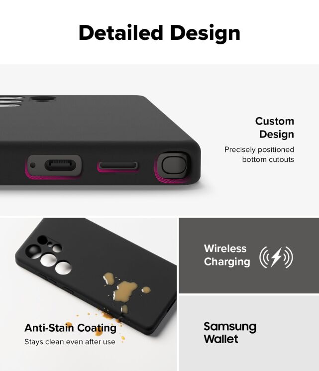 Защитный чехол Ringke Silicone Magnetic для Samsung Galaxy S25 Ultra (S938) 8800274969278 - Black: фото 10 из 14