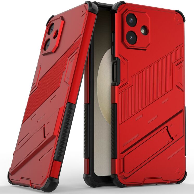 Захисний чохол з підставкою Deexe Bibercas для Samsung Galaxy A07 (A075) - Red: фото 2 з 7