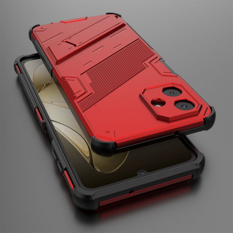 Захисний чохол з підставкою Deexe Bibercas для Samsung Galaxy A07 (A075) - Red: фото 4 з 7