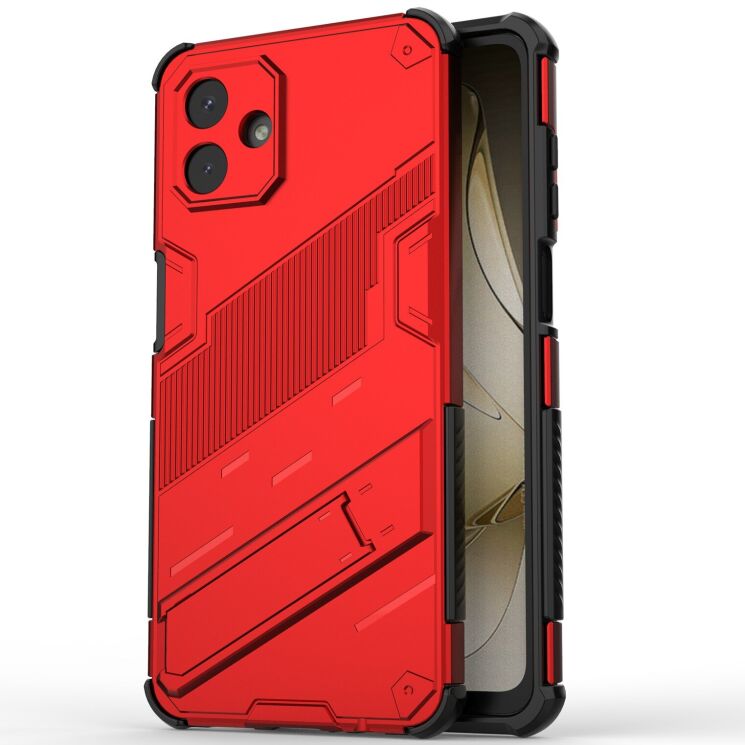 Захисний чохол з підставкою Deexe Bibercas для Samsung Galaxy A07 (A075) - Red: фото 1 з 7