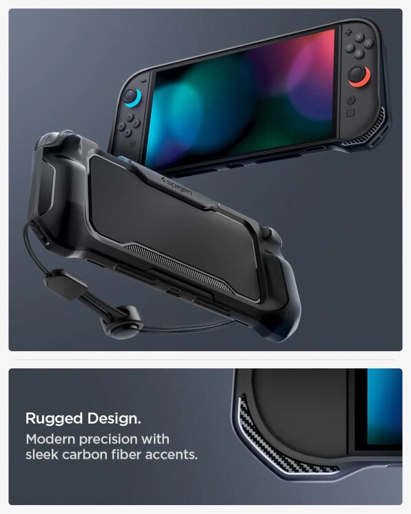 Захисний чохол Spigen Rugged Armor (FC) для Nintendo Switch 2 (ACS09075) - Matte Black: фото 12 з 16