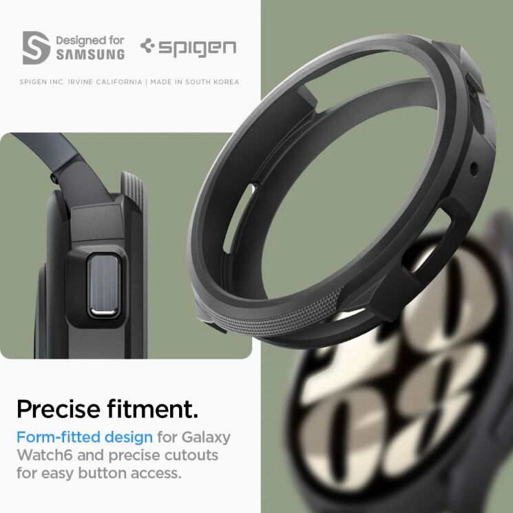 Защитный чехол Spigen (SGP) Liquid Air Case для Samsung Galaxy Watch 6 (40mm) - Matte Black: фото 18 из 18