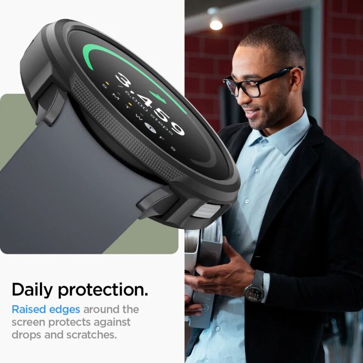 Защитный чехол Spigen (SGP) Liquid Air Case для Samsung Galaxy Watch 6 (40mm) - Matte Black: фото 15 из 18
