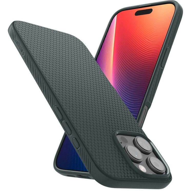 Защитный чехол Spigen (SGP) Liquid Air для Apple iPhone 16 Pro - Abyss Green: фото 3 из 16
