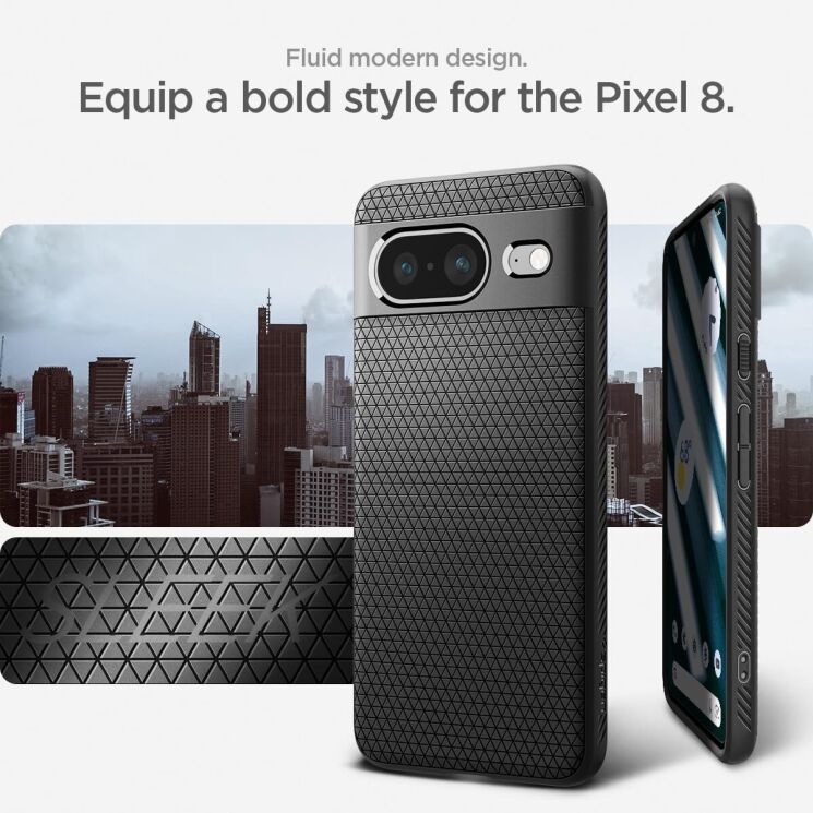 Защитный чехол Spigen (SGP) Liquid Air для Google Pixel 8 - Matte Black: фото 14 из 19