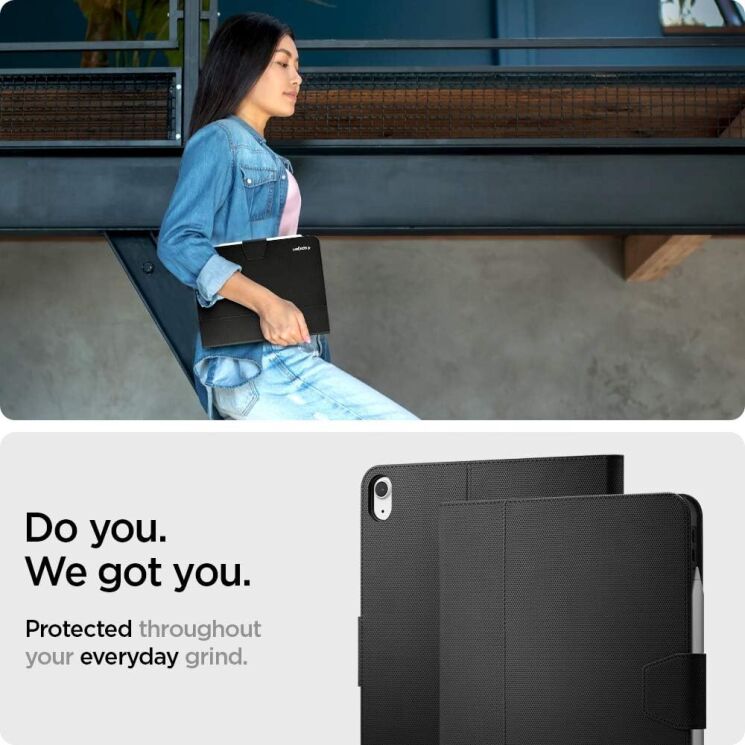 Защитный чехол Spigen (SGP) Liquid Air Folio для Apple iPad Air 4 / 5 10.9 (2020/2022) ACS02246 - Black: фото 16 из 21