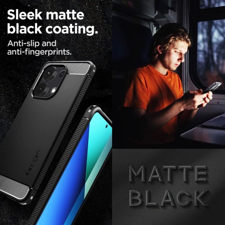 Захисний чохол Spigen (SGP) Rugged Armor для Xiaomi Redmi Note 13 - Matte Black: фото 13 з 16