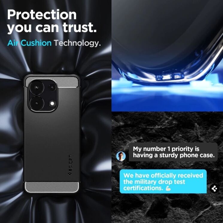 Захисний чохол Spigen (SGP) Rugged Armor для Xiaomi Redmi Note 13 - Matte Black: фото 14 з 16