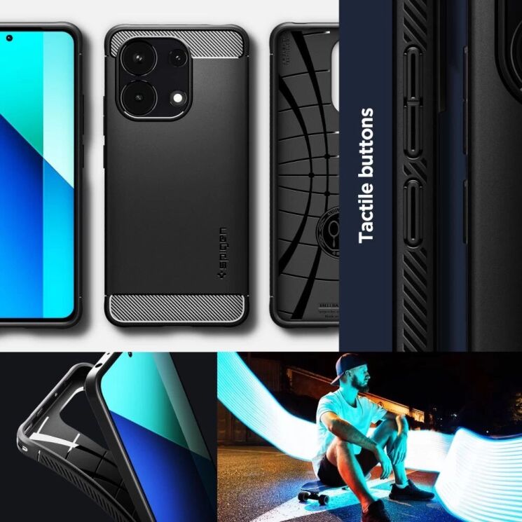 Захисний чохол Spigen (SGP) Rugged Armor для Xiaomi Redmi Note 13 - Matte Black: фото 16 з 16
