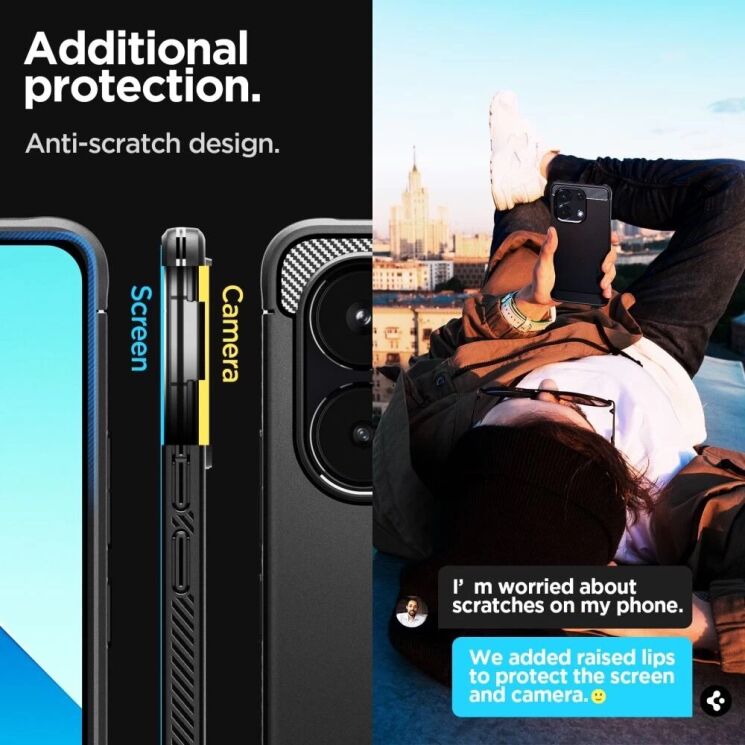 Захисний чохол Spigen (SGP) Rugged Armor для Xiaomi Redmi Note 13 - Matte Black: фото 15 з 16