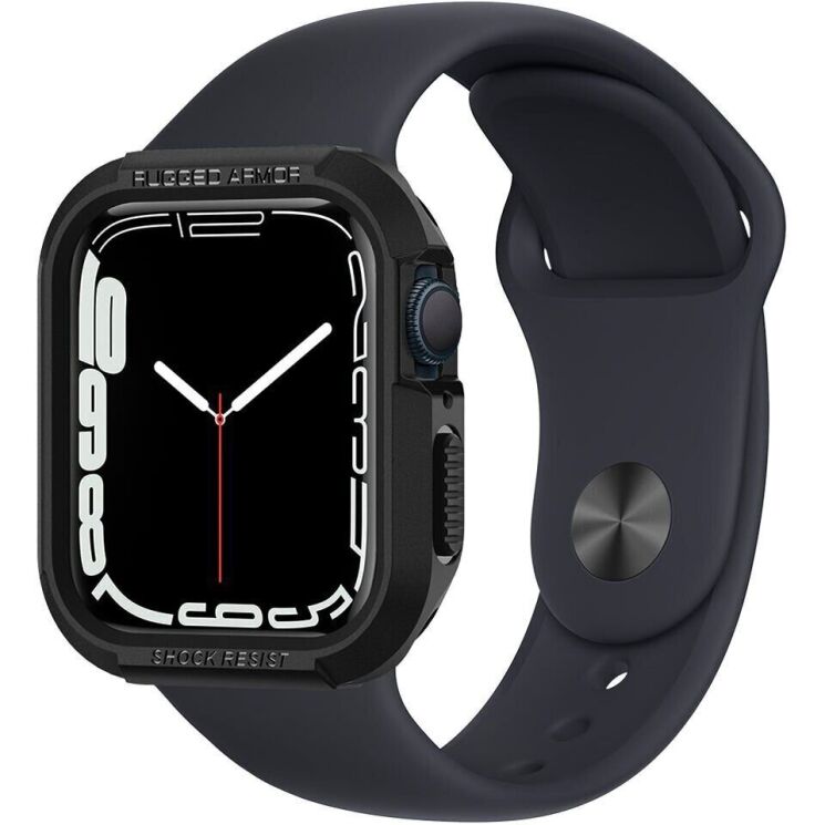 Защитный чехол Spigen (SGP) Rugged Armor (FW) для Apple Watch 44 / SE 44 mm (062CS24469) - Black (251870B) Защитный чехол Spigen (SGP) Rugged Armor (FW) для Apple Watch 44 / SE 44 mm (062CS24469) - Black: фото 5 из 15