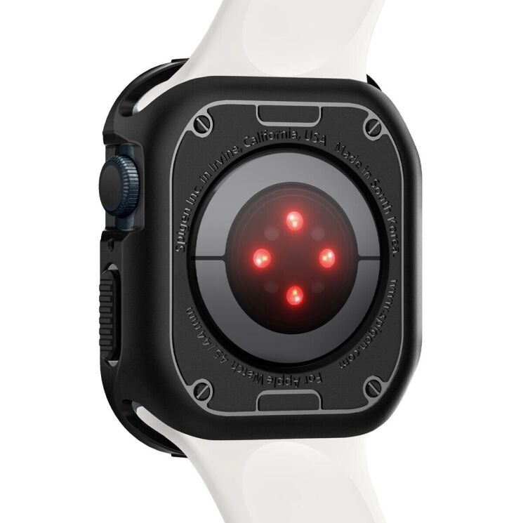 Защитный чехол Spigen (SGP) Rugged Armor (FW) для Apple Watch 44 / SE 44 mm (062CS24469) - Black (251870B) Защитный чехол Spigen (SGP) Rugged Armor (FW) для Apple Watch 44 / SE 44 mm (062CS24469) - Black: фото 7 из 15