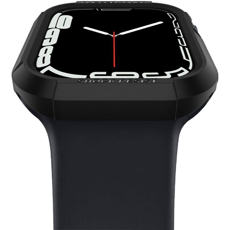 Защитный чехол Spigen (SGP) Rugged Armor (FW) для Apple Watch 44 / SE 44 mm (062CS24469) - Black (251870B) Защитный чехол Spigen (SGP) Rugged Armor (FW) для Apple Watch 44 / SE 44 mm (062CS24469) - Black: фото 4 из 15