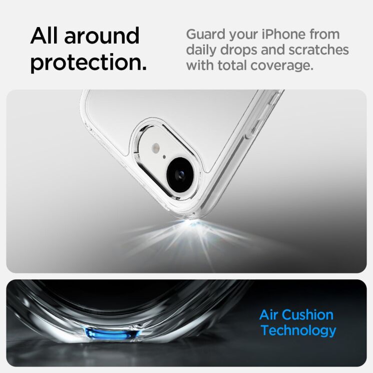Защитный чехол Spigen (SGP) Ultra Hybrid для Apple iPhone 16e (ACS09160) - Crystal Clear: фото 13 из 15