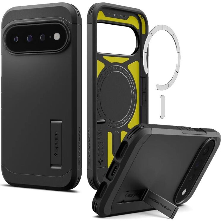 Защитный чехол Spigen Tough Armor (MagFit) для Google Pixel 11 Pro XL (ACS11453) - Black: фото 1 из 12