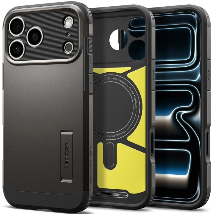 Захисний чохол Spigen Tough Armor T (MagFit) для iPhone 18 Pro (ACS12174) - Gunmetal (440106H) Захисний чохол Spigen Tough Armor T (MagFit) для iPhone 18 Pro (ACS12174) - Gunmetal: фото 3 з 15