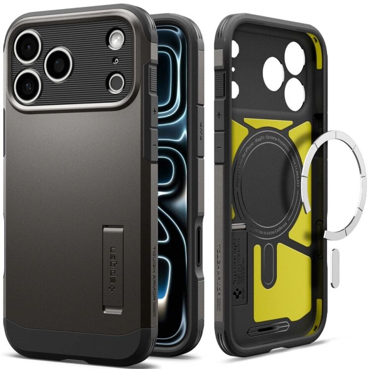 Захисний чохол Spigen Tough Armor T (MagFit) для iPhone 18 Pro (ACS12174) - Gunmetal (440106H) Захисний чохол Spigen Tough Armor T (MagFit) для iPhone 18 Pro (ACS12174) - Gunmetal: фото 2 з 15