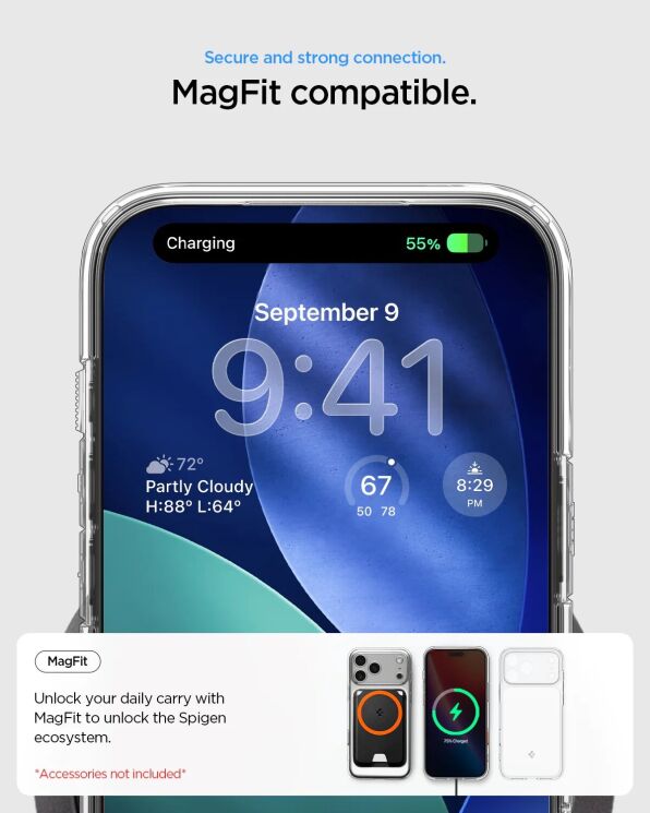 Защитный чехол Spigen Ultra Hybrid T MagFit для iPhone 17 Pro Max (ACS10474) - Glossy Orange: фото 15 из 15