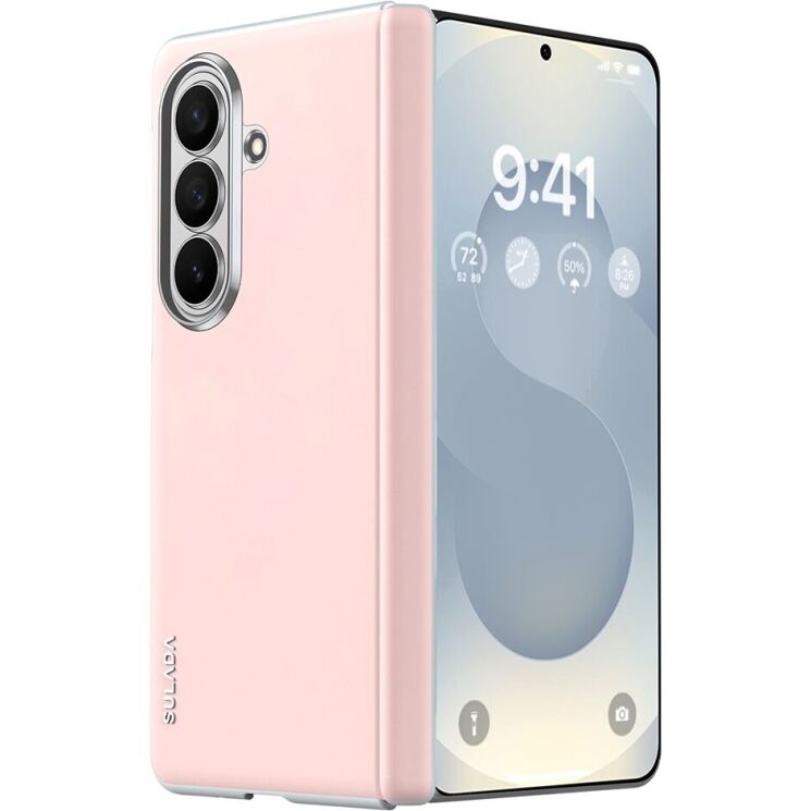 Защитный чехол SULADA Magnetic Leather Case для Samsung Galaxy Fold 8 Ultra - Pink: фото 1 из 12