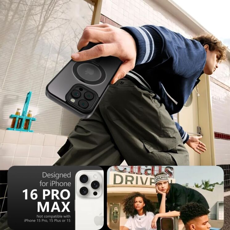 Защитный чехол Tech-Protect MagRing MagSafe для Apple iPhone 16 Pro Max - Matte Black: фото 6 из 7