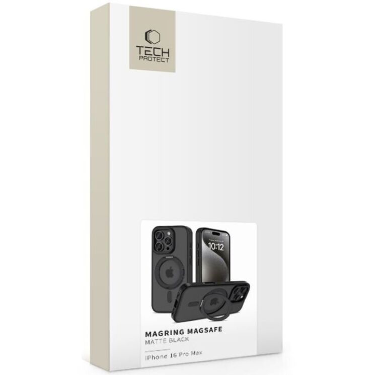 Защитный чехол Tech-Protect MagRing MagSafe для Apple iPhone 16 Pro Max - Matte Black: фото 2 из 7