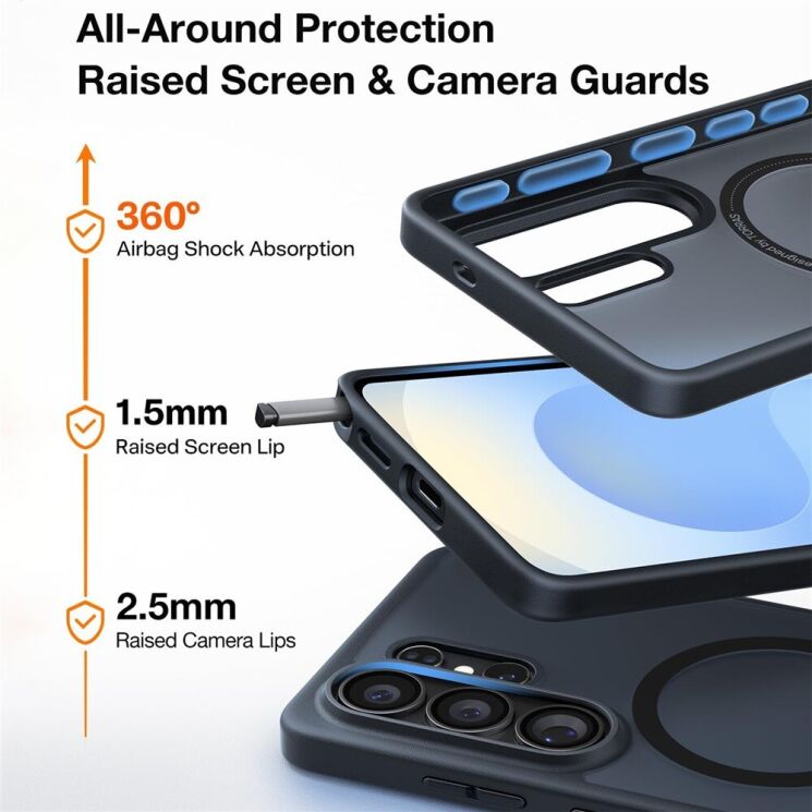 Защитный чехол TORRAS Guardian-Mag (with MagSafe) для Samsung Galaxy S26 Ultra - Black: фото 5 из 8