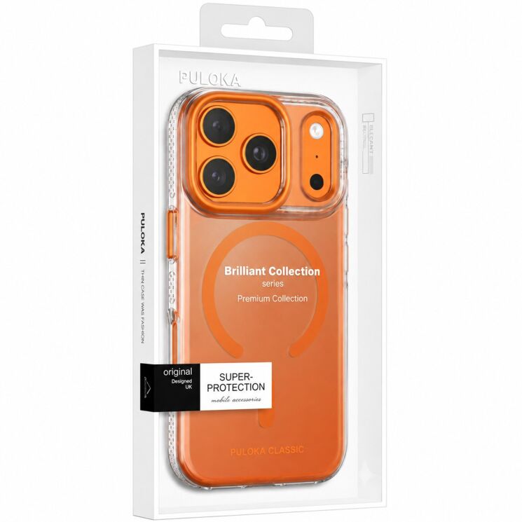 Захисний чохол (TPU+PC) Puloka Resplendent with Magnetic Fit для iPhone 18 Pro Max / 17 Pro Max - Orange: фото 3 з 3