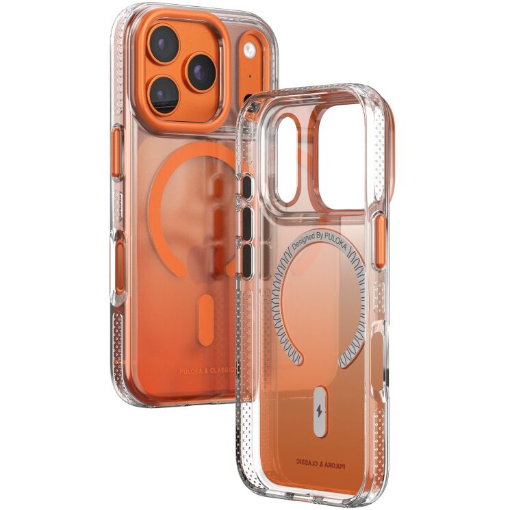 Захисний чохол (TPU+PC) Puloka Resplendent with Magnetic Fit для iPhone 18 Pro Max / 17 Pro Max - Orange: фото 2 з 3
