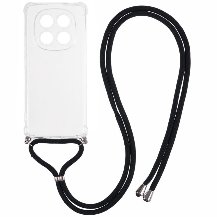 Защитный чехол UniCase AirBag with Strap для Xiaomi Redmi Note 15 Pro Plus / Poco M8 Pro 5G - Transparent: фото 1 из 5