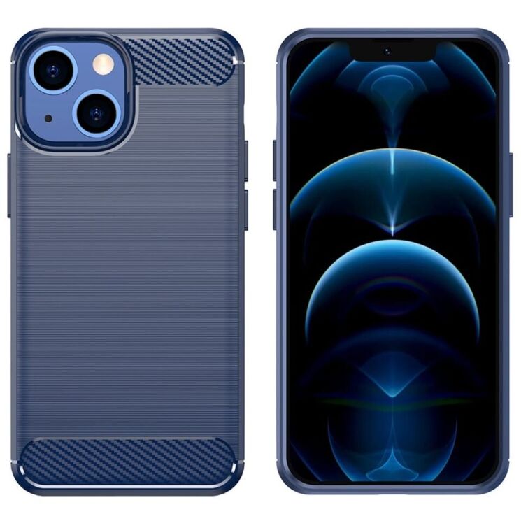 Защитный чехол UniCase Carbon для Apple iPhone 13 - Blue: фото 2 из 9