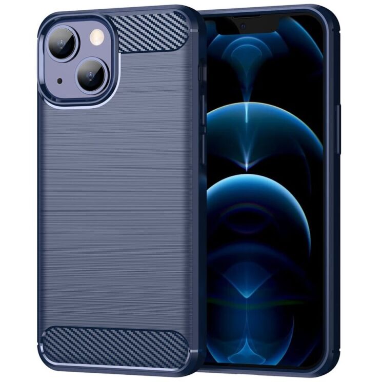 Защитный чехол UniCase Carbon для Apple iPhone 13 - Blue: фото 1 из 9