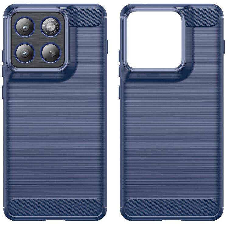 Захисний чохол UniCase Carbon для Motorola Edge 70 - Blue: фото 2 з 8