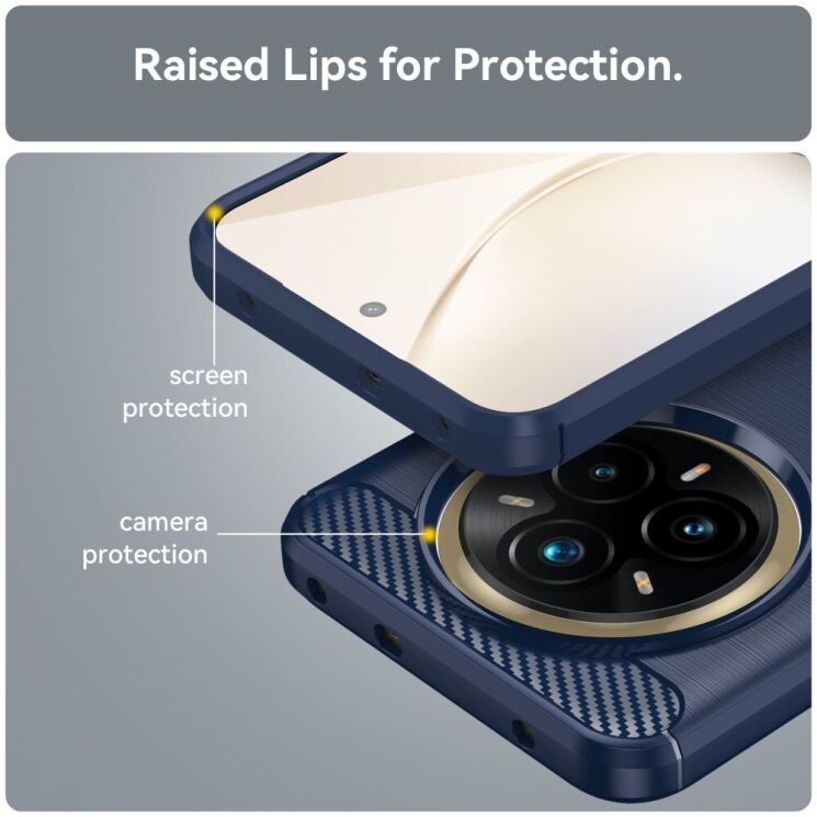 Защитный чехол UniCase Carbon для Realme 14 Pro Plus - Blue: фото 7 из 8