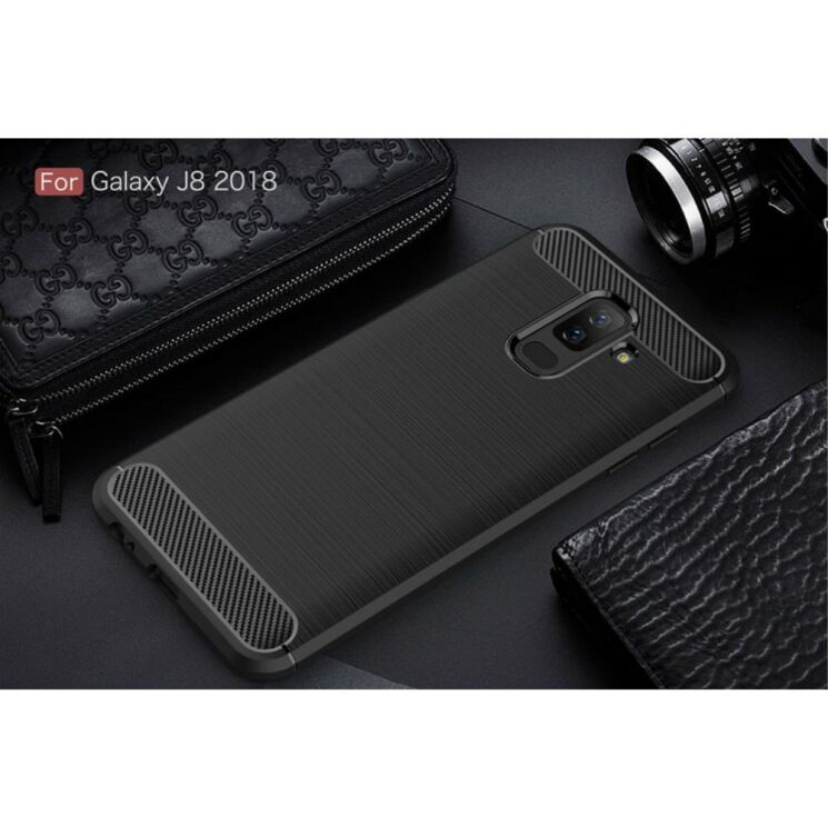 Защитный чехол UniCase Carbon для Samsung Galaxy J8 2018 (J810) - Black: фото 2 из 11