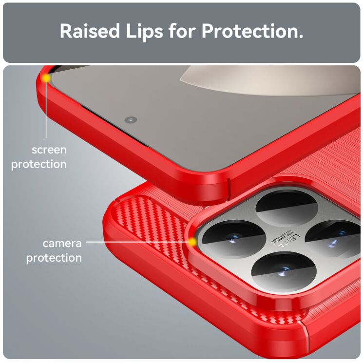 Захисний чохол UniCase Carbon для Xiaomi 15T Pro - Blue: фото 6 з 8