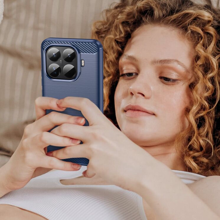 Захисний чохол UniCase Carbon для Xiaomi 15T Pro - Blue: фото 7 з 8