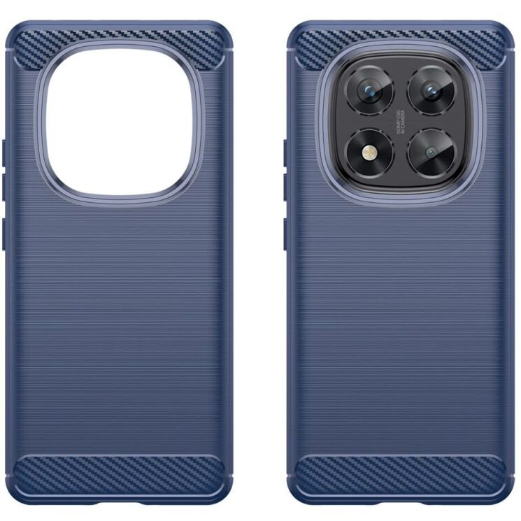Защитный чехол UniCase Carbon для Xiaomi Redmi Note 14 Pro 5G - Blue: фото 2 из 6