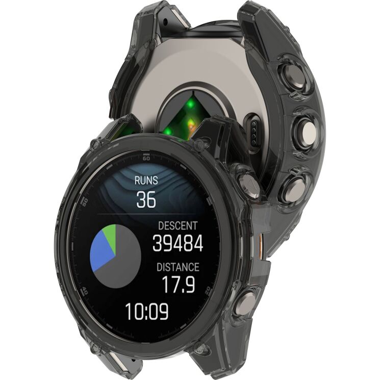 Захисний чохол UniCase Clear Cover для Garmin Fenix 8 (43mm) - Transparent Black: фото 5 з 7